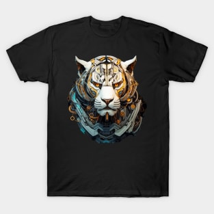 The Robotic White Tiger's Watchful Regard T-Shirt